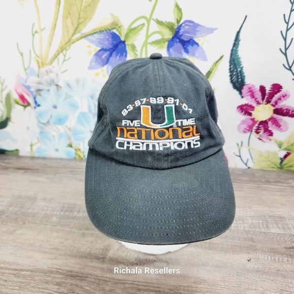 New Era Other - New Era Miami Hurricanes Five Time National Champions Strap Back Hat Cap